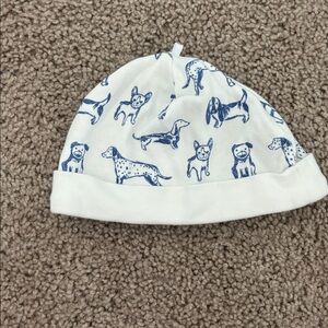 Baby Hat with Blue Dog Print